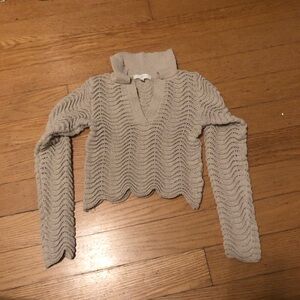 Beige V-Neck Sweater